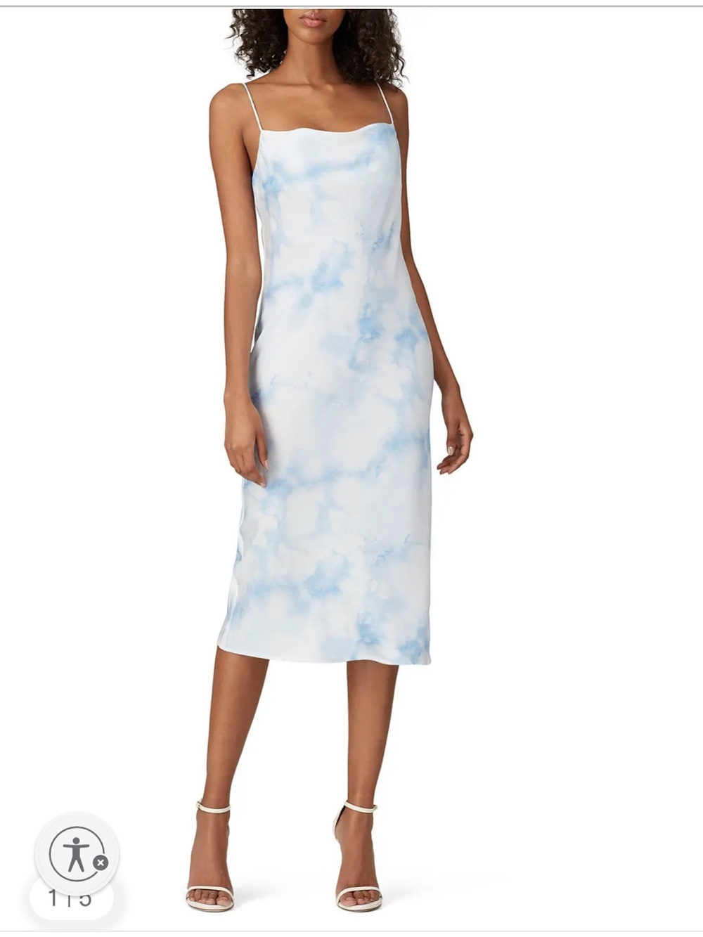 The Fifth Label Blue and White Slip Midi Dress